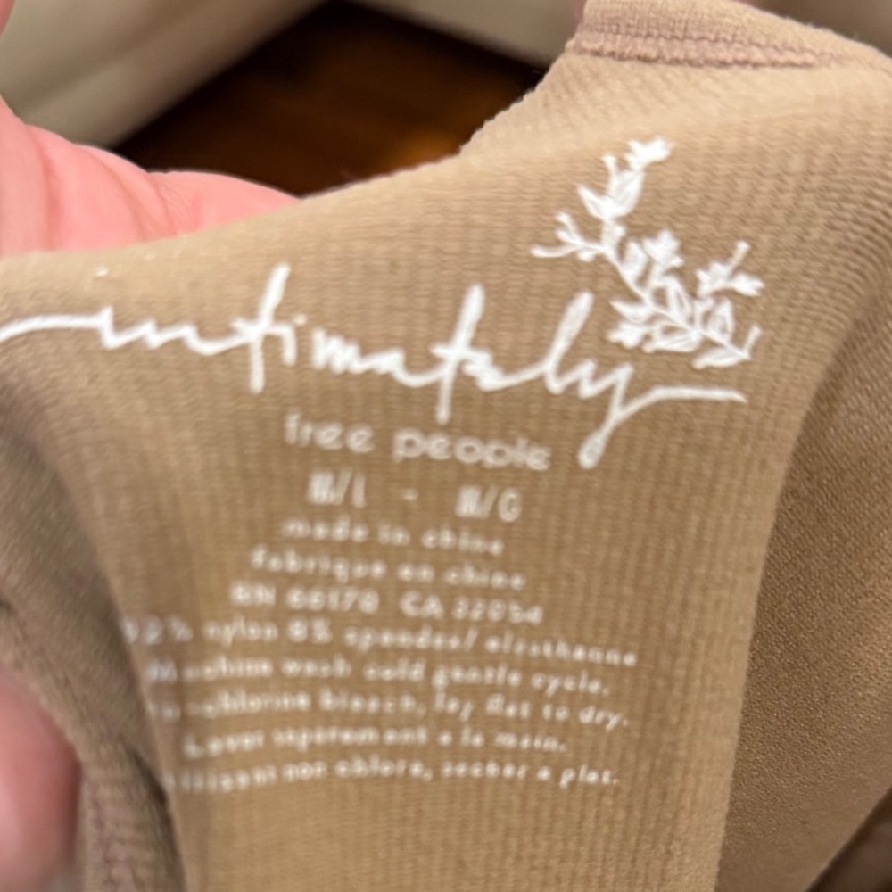 Free People Intimately Tank Top Tan Ribbed Racerback M/L - Picture 2 of 2